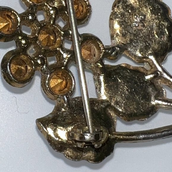 Multi-Color Rhinestone Flower Brooch Pin Vintage - Picture 5 of 7